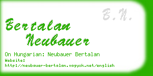 bertalan neubauer business card